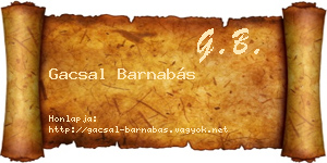 Gacsal Barnabás névjegykártya